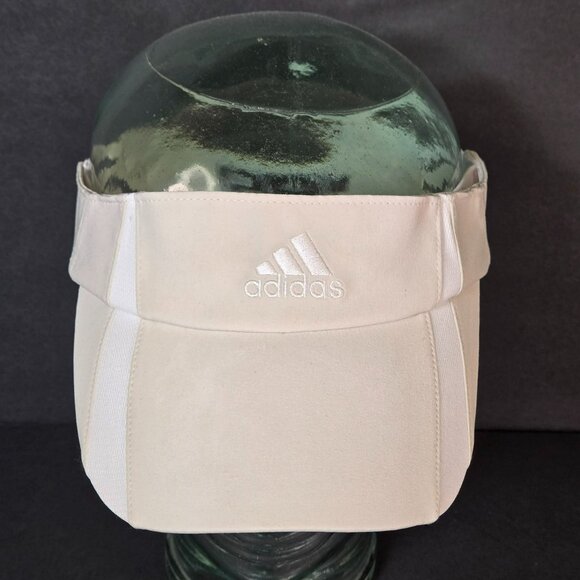 Adidas ClimaCool White & Beige Sports Visor Cap Side Stretch Straps EUC - Picture 5 of 9